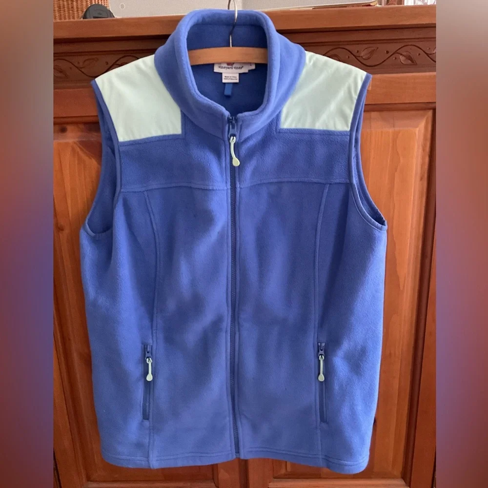 VINEYARD VINES Royal Blue Fleece Vest. 100% polyester Women’s Large - Picture 1 of 2